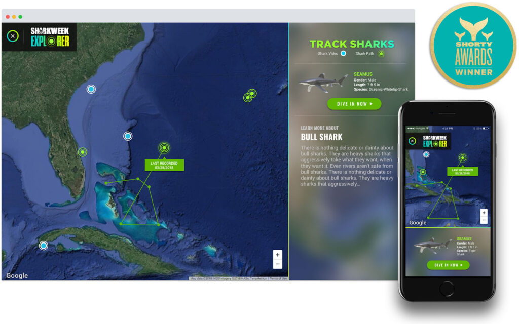 Shark Week web site and mobile app experiences